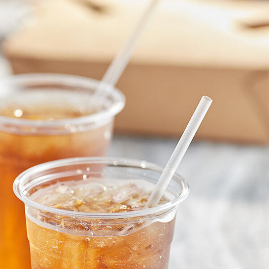 7 3/4" Jumbo Clear Wrapped Straw - 12000/Case
