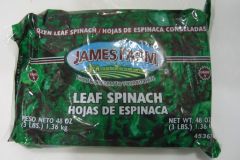 Frozen James Farm - Leaf Spinach - 3 Lbs X12/Case