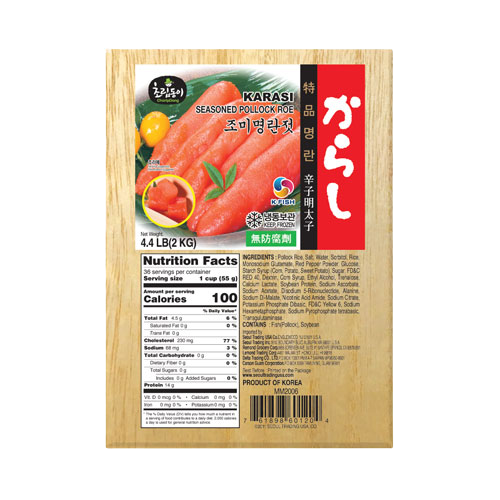 Choripdong Seasoned Pollack Roe (M) 4X4.4LB, 명란젓