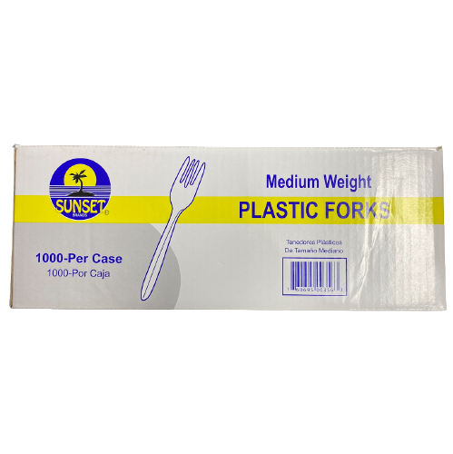 Sunset Medium Weight Plastic Forks 1000/Case