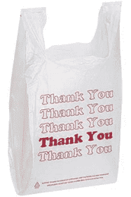Plastic T-Shirt Bags - 1/6 Size, 12x7x22, 1mil - 500/Cs